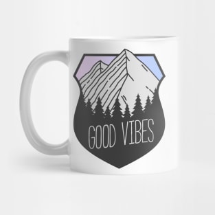 Good Vibes Mountain Crest Sunset Mug